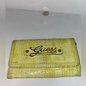 Guess Lemon Crocodile Embossed Wallet